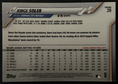 2020 Topps Chrome Jorge Soler Kansas City Royals #20