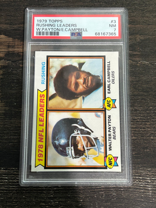 1979 Topps Walter Payton Earl Campbell #3 PSA 7 Rookie RC HOF