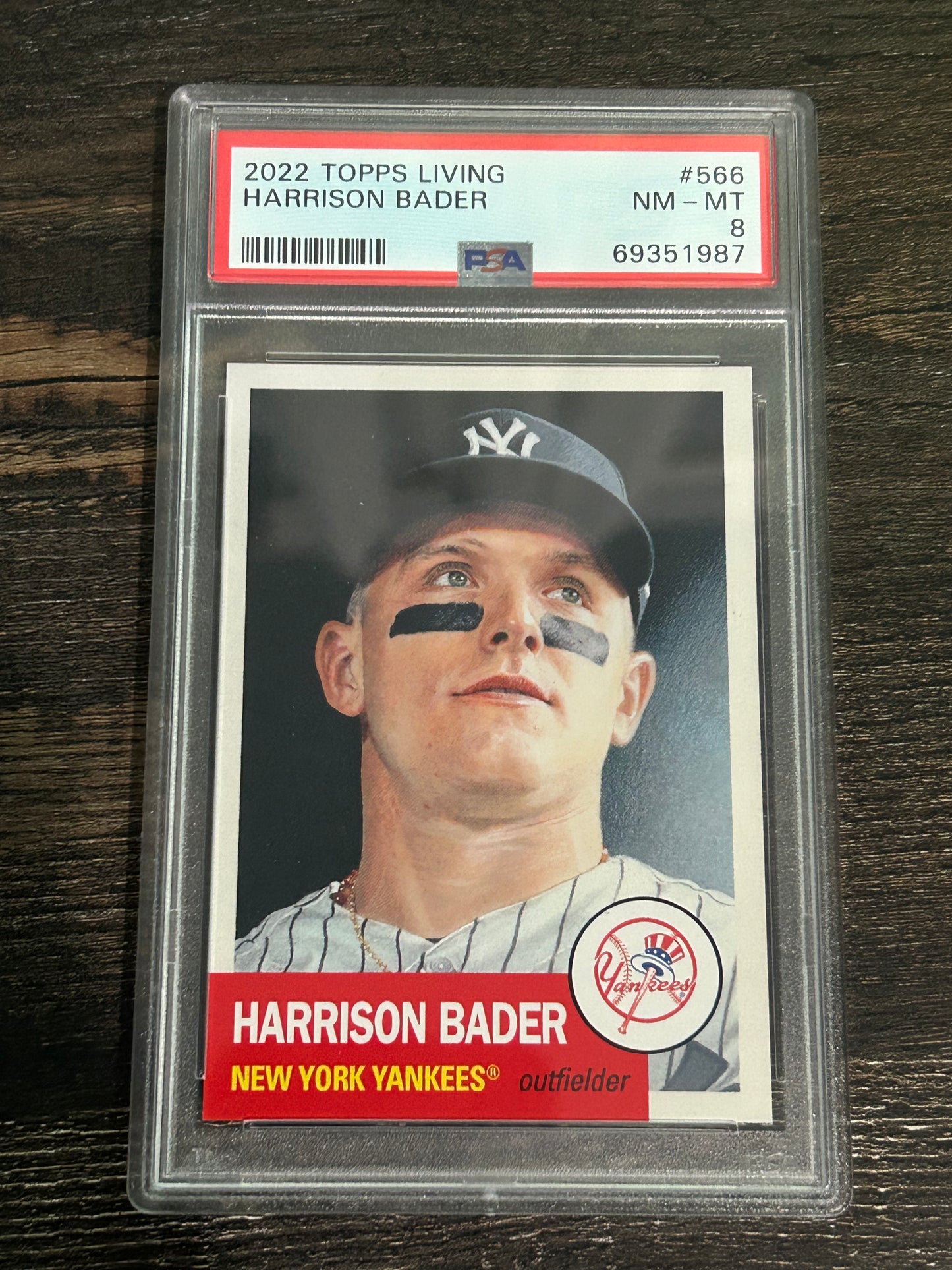 2022 Topps Living Set #566 Harrison Bader PSA 8 Mint