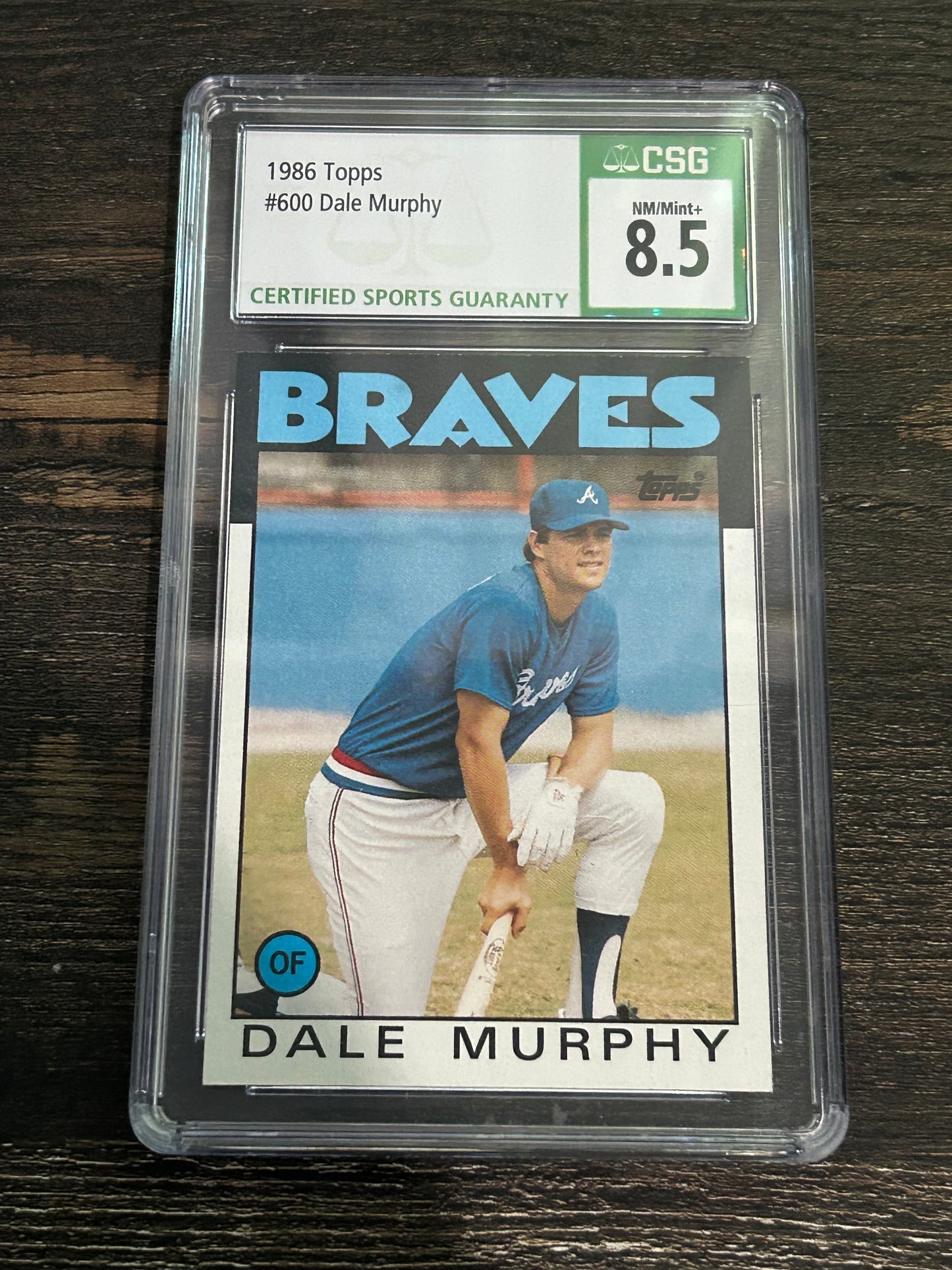 1986 TOPPS DALE MURPHY CSG 8.5 #600 Atlanta Braves NM-MT