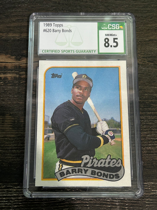 1989 Topps Barry Bonds Pittsburgh Pirates #620 Baseball Card Graded CSG 8.5