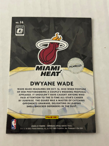 Dwayne Wade 2020-21 Donruss Optic Purple Prizm Winner Stays SP #16 AUTO COA